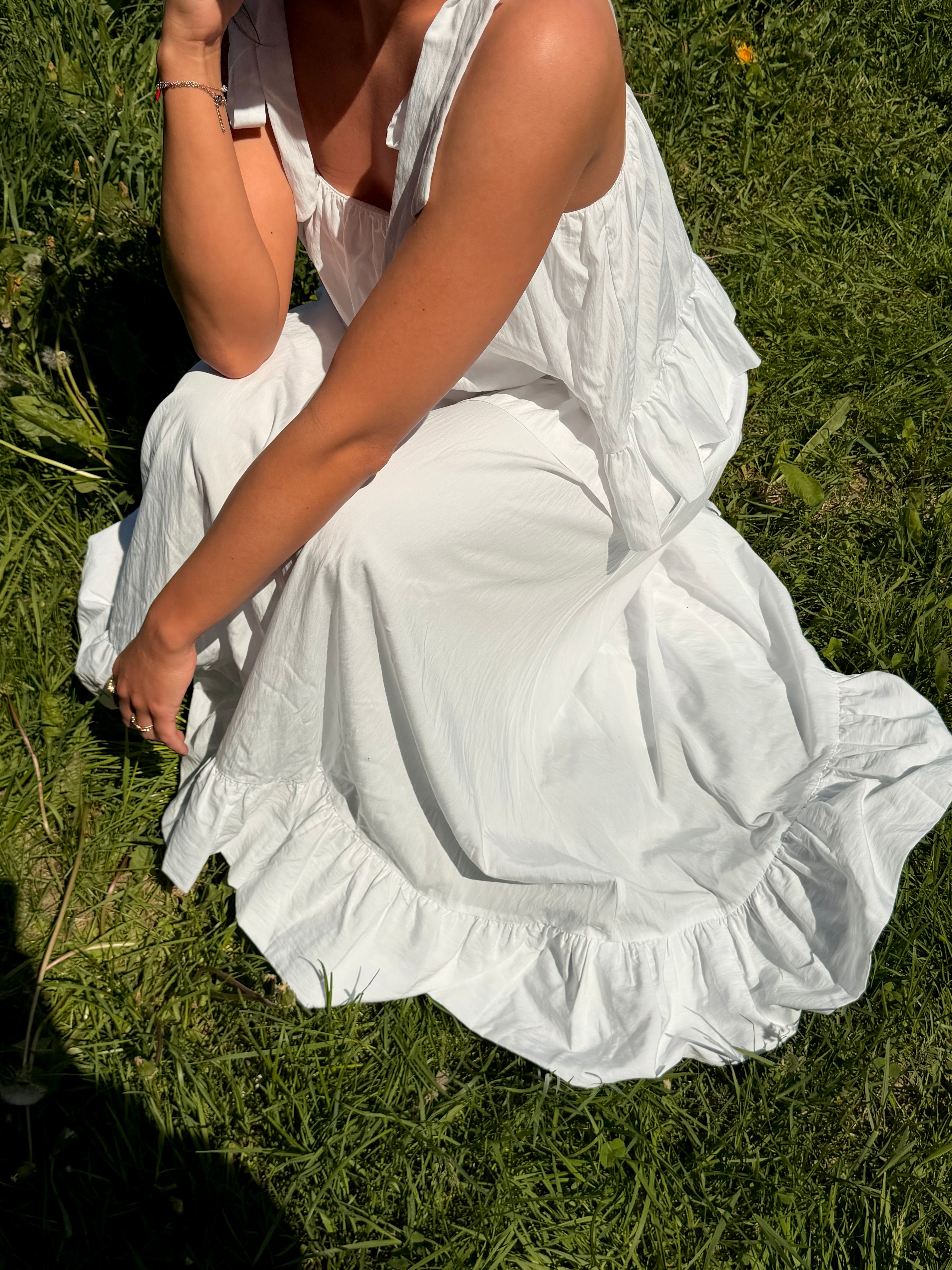 PCJULIA Long Skirt - Bright White